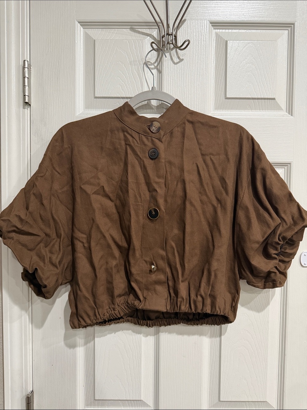 Zara Cropped Brown Women’s Button-Up Jacket